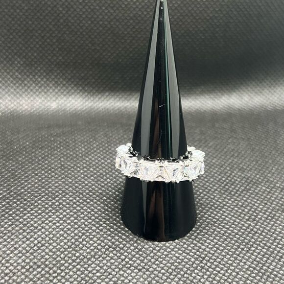 Silver Zirconium Eternity Ring-Bold and Brilliant - Picture 9 of 9